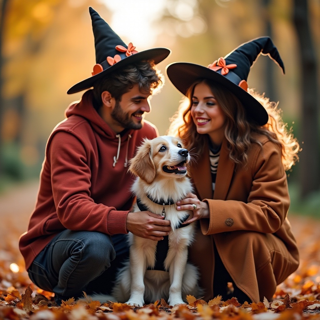 情侶與狗的萬聖節服裝