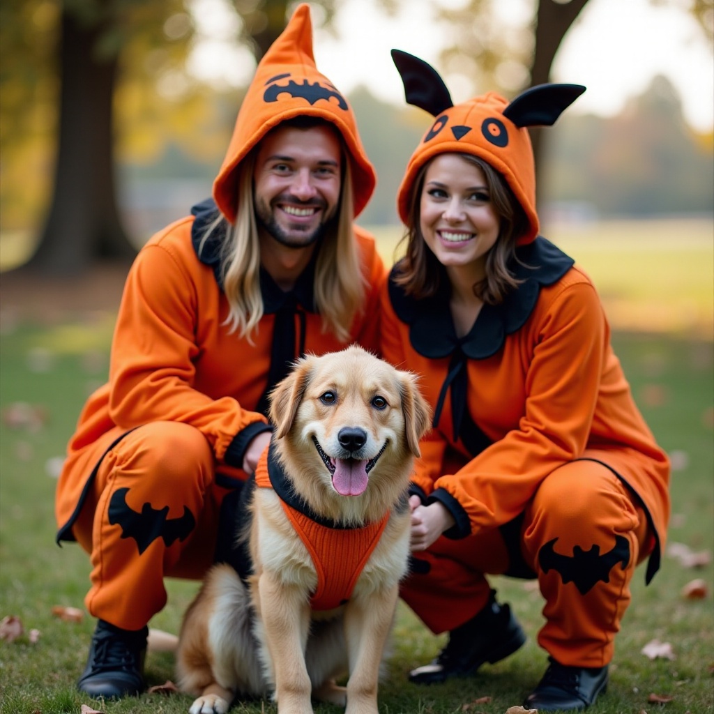 情侶與狗的萬聖節服裝